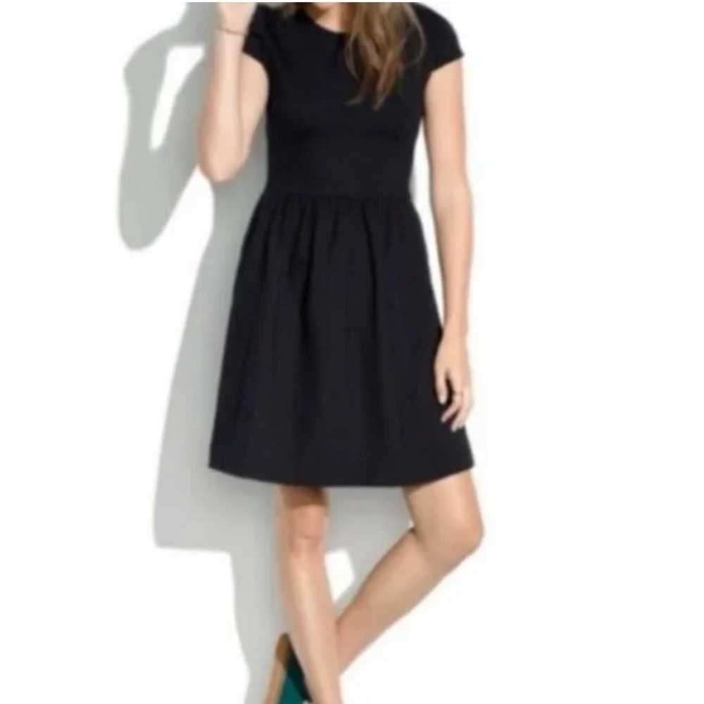 Madewell women’s XS cap sleeve classic minimalist dress side zip‎ front pockets